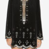 Robe courte en velours brodé Helene