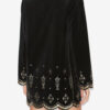 Robe courte en velours brodé Helene