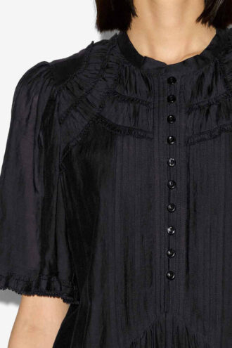 Robe courte froncée en coton Celyana Robe courte froncée en coton Celyana