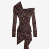 Robe drapée en soie imprimée Elara Robe drapée en soie imprimée Elara