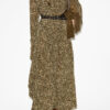 Robe drapée à imprimé léopard Zeidi Robe drapée à imprimé léopard Zeidi