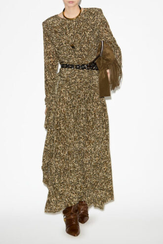 Robe drapée à imprimé léopard Zeidi