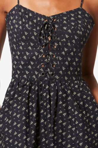 Robe Dryna à bretelles en coton biologique imprimé