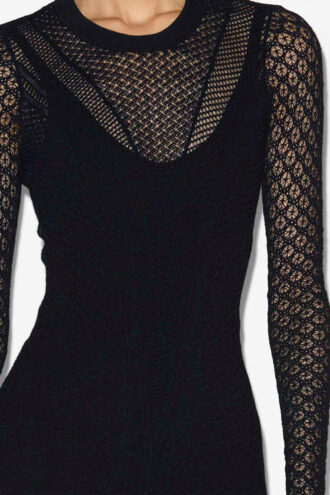 Robe en maille patchwork à dentelle Florie