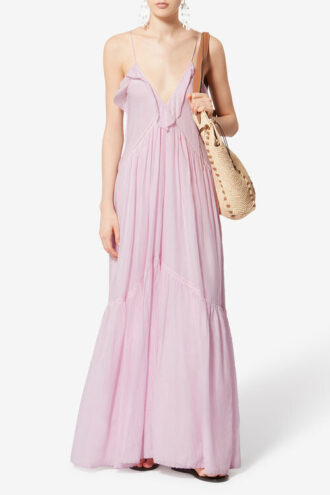 Robe en voile de coton à bretelles Vasma
