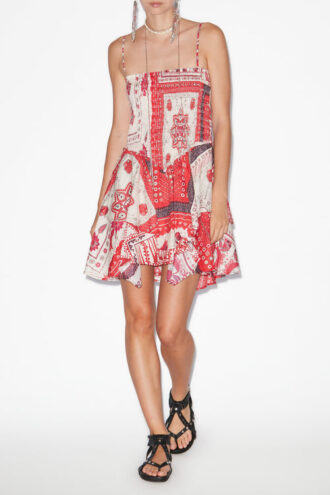 Robe en voile de coton imprimé smocké Anka Robe en voile de coton imprimé smocké Anka