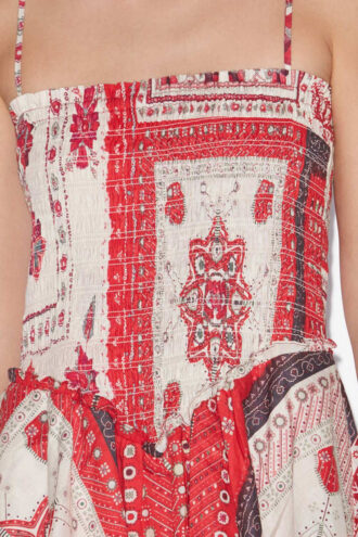 Robe en voile de coton imprimé smocké Anka Robe en voile de coton imprimé smocké Anka