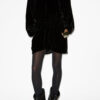 Robe froncée en velours Beniga