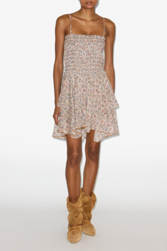 Robe légère en coton imprimé smocké Anka Robe légère en coton imprimé smocké Anka