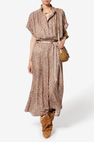 Robe longue Ansley en jacquard de soie à fleurs