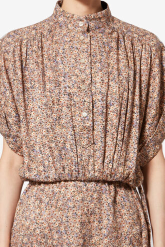 Robe longue Ansley en jacquard de soie à fleurs