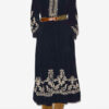 Robe longue en crêpe brodé Feliana