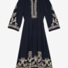 Robe longue en crêpe brodé Feliana