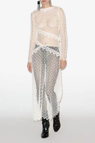 Robe longue en dentelle transparente Lisia