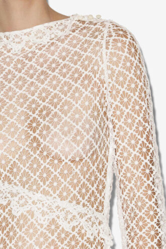 Robe longue en dentelle transparente Lisia