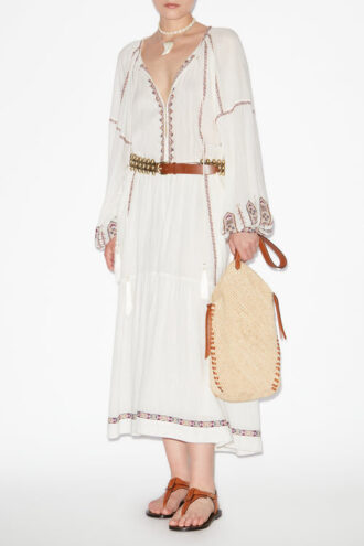 Robe longue en gaze brodée Florenza