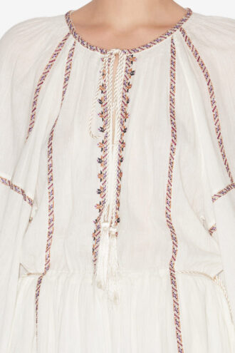 Robe longue en gaze brodée Florenza
