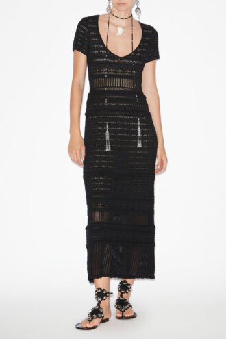 Robe longue en maille ajourée Aurore Robe longue en maille ajourée Aurore