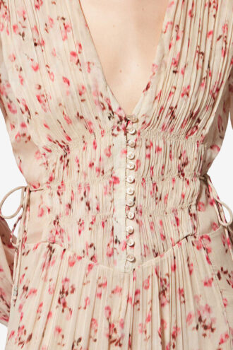 Robe longue en mousseline froissée Briane