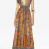 Robe longue en soie imprimée Melissa Robe longue en soie imprimée Melissa