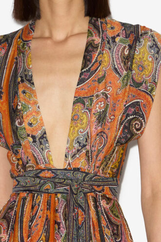 Robe longue en soie imprimée Melissa