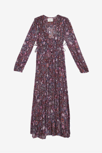 Robe longue imprimée en crêpe Briane