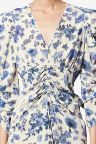 Robe longue imprimée en soie stretch Albini