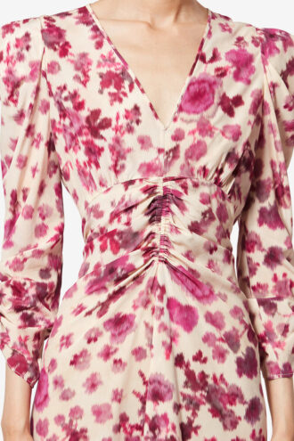 Robe longue imprimée en soie stretch Albini