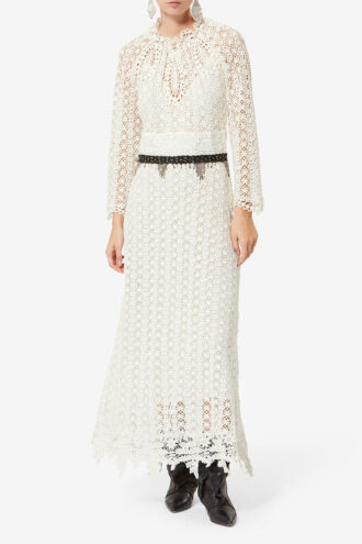 Robe longue romantique en guipure Harya