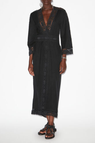 Robe longue Veona en coton et lin mélangés
