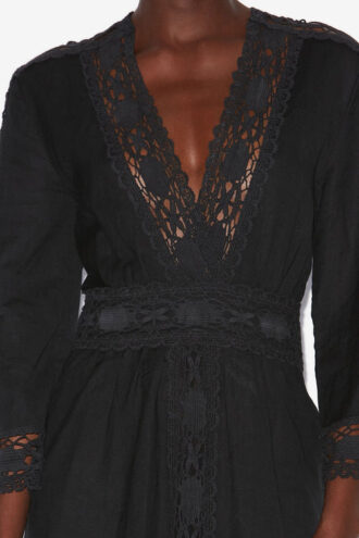 Robe longue Veona en coton et lin mélangés