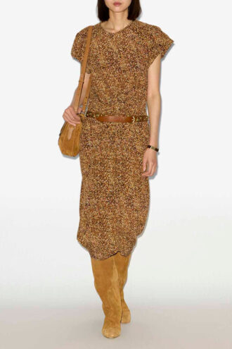 Robe midi en soie imprimée Terena Robe midi en soie imprimée Terena