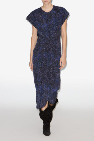 Robe midi en soie imprimée Terena Robe midi en soie imprimée Terena