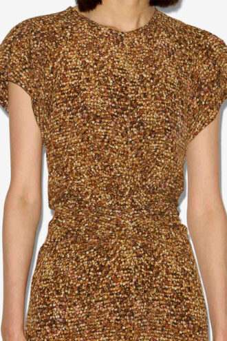 Robe midi en soie imprimée Terena Robe midi en soie imprimée Terena