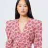 Robe midi en soie mélangée imprimée Albini