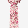Robe midi en soie stretch imprimée Terenae Robe midi en soie stretch imprimée Terenae