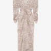 Robe midi froncée en soie imprimée Albini Robe midi froncée en soie imprimée Albini