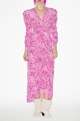 Robe midi froncée en soie mélangée Albini