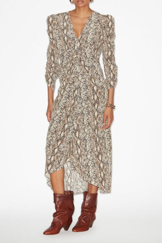 Robe midi froncée en soie mélangée Albini