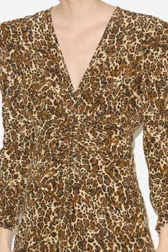 Robe midi froncée en soie mélangée Albini