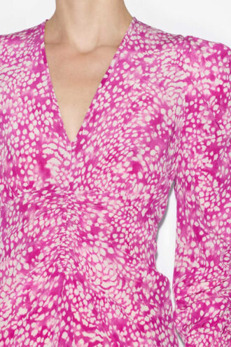 Robe midi froncée en soie mélangée Albini