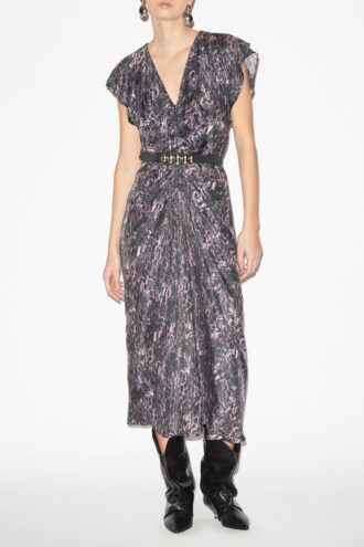 Robe midi froncée imprimée Lyndsay Robe midi froncée imprimée Lyndsay