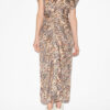 Robe midi froncée imprimée Lyndsay Robe midi froncée imprimée Lyndsay