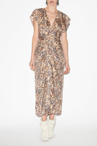 Robe midi froncée imprimée Lyndsay Robe midi froncée imprimée Lyndsay