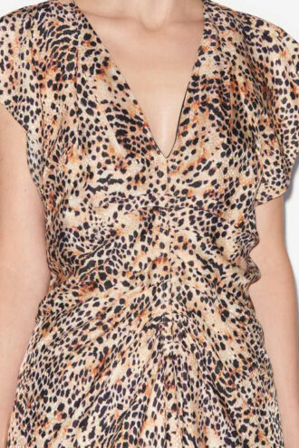 Robe midi froncée imprimée Lyndsay Robe midi froncée imprimée Lyndsay