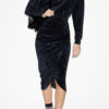 Robe midi Hadley en velours froncé Robe midi Hadley en velours froncé
