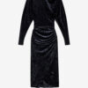 Robe midi Hadley en velours froncé Robe midi Hadley en velours froncé
