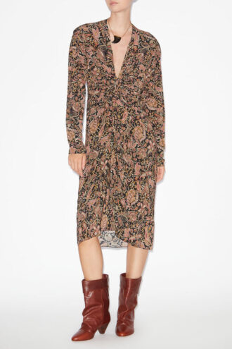 Robe midi à manches longues imprimée Zeliha Robe midi à manches longues imprimée Zeliha
