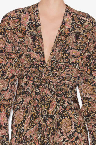 Robe midi à manches longues imprimée Zeliha Robe midi à manches longues imprimée Zeliha