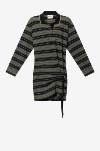 Robe polo en piqué de coton rayé Isea